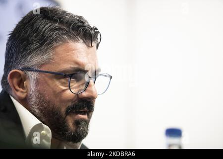 Gennaro Gattuso a été présenté à la conférence de presse comme nouvel entraîneur de Valencia CF au stade Mestalla. Stade le 9 juin 2022. (Photo de Jose Miguel Fernandez/NurPhoto) Banque D'Images