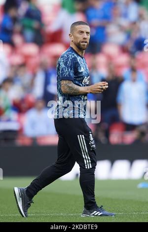 Alejandro 'Papu' Gomez (Sevilla FC) d'Argentine pendant le match de Finalissima 2022 entre l'Argentine et l'Italie au stade Wembley sur 1 juin 2022 à Londres, Angleterre. (Photo de Jose Breton/Pics action/NurPhoto) Banque D'Images