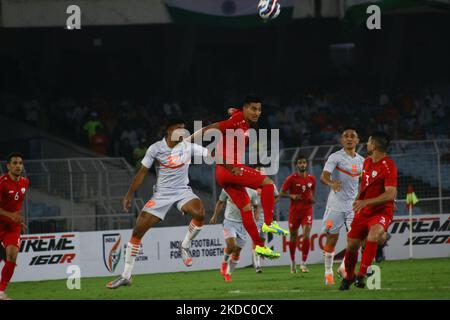 Le dernier match de football de la coupe asiatique 2023 de l'AFC entre l'Inde et l'Afghanistan au Vivekananda Yuba Bharati Krirangan à Kolkata sur 11 juin,2022. Inde -2 et Afghanistan-1. (Photo de Debajyoti Chakraborty/NurPhoto) Banque D'Images