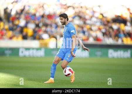 Manuel Locatelli d'Italie lors de l'UEFA Nations League - Groupe A3 entre l'Angleterre contre l'Italie au stade Molineux, Wolverhampton le 11th juin 2022 (photo par action Foto Sport/NurPhoto) Banque D'Images