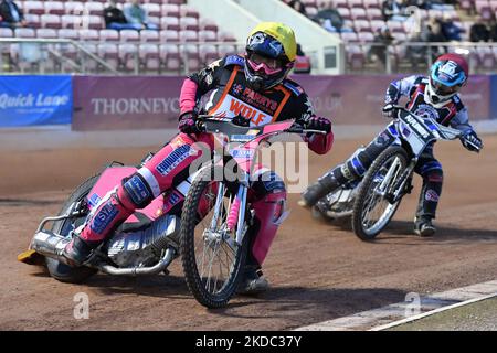 Sam Wooley lors du match SGB Premiership entre Belle vue Aces et Wolverhampton Wolves au National Speedway Stadium, Manchester, le lundi 13th juin 2022. (Photo d'Eddie Garvey/MI News/NurPhoto) Banque D'Images