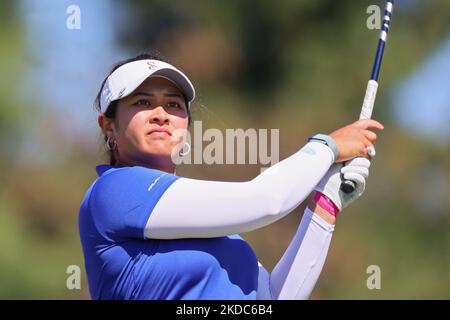Lilia vu, de Fountain Valley, Californie, suit son tir du tee 2nd lors de la première partie du tournoi de golf Meijer LPGA Classic au Blythefield Country Club à Belmont, MI, USA jeudi, 16 juin 2022. (Photo par Amy Lemus/NurPhoto) Banque D'Images