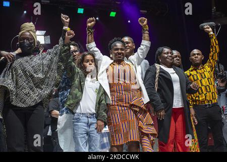 La nouvelle vice-présidente de Colombie, Francia Marquez, s'adresse à la foule au Movistar Centre, Bogota, le 19 juin 2022. (Photo de Robert Bonet/NurPhoto) Banque D'Images