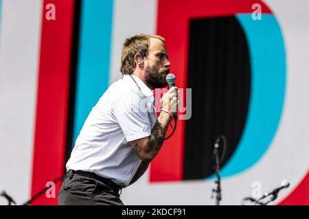 Les idles se sont produits en direct au festival Pinkpop 2022 sur 17 juin 2022 à Megaland Landgraaf, aux pays-Bas. (Photo de Roberto Finizio/NurPhoto) Banque D'Images