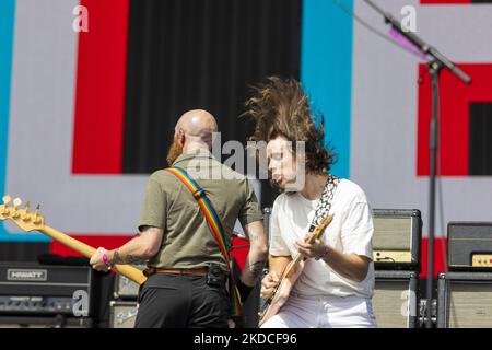 Les idles se sont produits en direct au festival Pinkpop 2022 sur 17 juin 2022 à Megaland Landgraaf, aux pays-Bas. (Photo de Roberto Finizio/NurPhoto) Banque D'Images