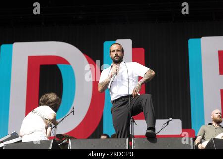 Les idles se sont produits en direct au festival Pinkpop 2022 sur 17 juin 2022 à Megaland Landgraaf, aux pays-Bas. (Photo de Roberto Finizio/NurPhoto) Banque D'Images