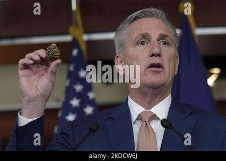 Kevin McCarthy(R-CA), le leader minoritaire de la Chambre, parle de Save Our Sequoias Act lors d'une conférence de presse aujourd'hui sur 23 juin 2022 à HVC/Capitol Hill à Washington DC, Etats-Unis. (Photo de Lénine Nolly/NurPhoto) Banque D'Images