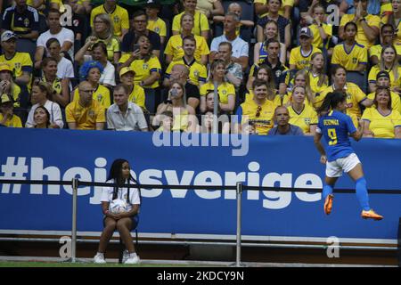 Debinha du Brésil au cours de l’amicale internationale femmes entre la Suède et le Brésil au stade Friends Arena, sur 28 juin 2022.m (photo de Reinaldo Ubilla/NurPhoto) Banque D'Images