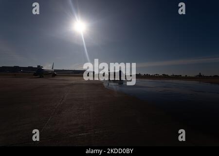 Les avions passagers sont garés à l'aéroport Jorge Newbery, à Buenos Aires, en Argentine, 29 juin 2022. (Photo de Matías Baglietto/NurPhoto) Banque D'Images