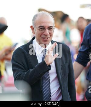 Giuseppe Tornatore sur le tapis rouge du festival du film de Taormina, le dernier soir du festival avec la cérémonie de remise des prix et l'hommage à Ennio Morricone. 68th Taorminafilmfest, Taormina (ME), Italie - 02 juillet 2022 (photo de Gabriele Maricchiolo/NurPhoto) Banque D'Images