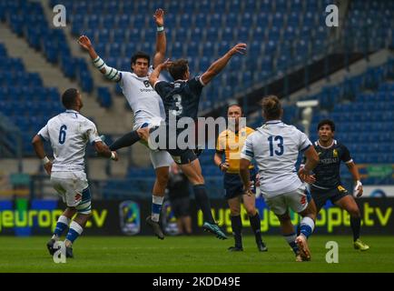 Espagne hommes 7s vs Italie hommes 7s, un match de quilication de la piscine B de la deuxième partie de la série de championnat de rugby Europe Sevens 2022 à Cracovie. Samedi, 02 juillet 2022, dans le stade municipal de Henryk Reyman, Cracovie, petite Pologne Voivodeship, Pologne. (Photo par Artur Widak/NurPhoto) Banque D'Images