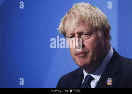 Le Premier ministre du Royaume-Uni Boris Johnson arrive au sommet de l'OTAN au centre des congrès de l'IFEMA à Madrid, en Espagne, à 30 juin 2022. (Photo de Beata Zawrzel/NurPhoto) Banque D'Images