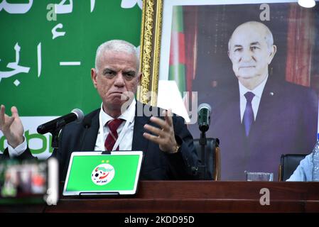 Djahid Zefizef a été élu président de la Fédération algérienne de football (FAF), lors de l'assemblée générale élective tenue à Alger (Algérie) sur 07 juillet 2022 (photo par APP/NurPhoto) Banque D'Images