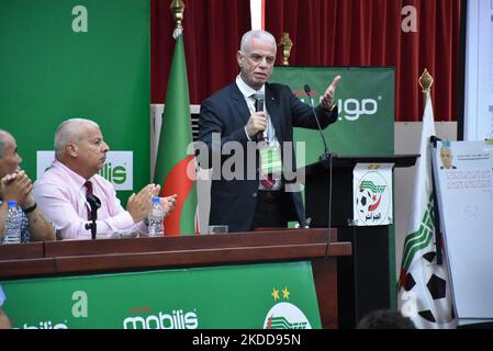Djahid Zefizef a été élu président de la Fédération algérienne de football (FAF), lors de l'assemblée générale élective tenue à Alger (Algérie) sur 07 juillet 2022 (photo par APP/NurPhoto) Banque D'Images