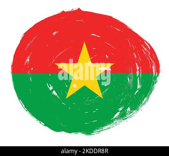 Drapeau du Burkina faso peint sur fond de pinceau blanc vieilli Banque D'Images