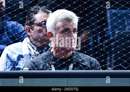 Apostolos Tsitsipas, père et entraîneur de Stefanos Tsitsipas pendant les Masters Rolex Paris, tournoi ATP Masters 1000, sur 5 novembre 2022 à l'Arena Accor à Paris, France. Photo de Victor Joly/ABACAPRESS.COM Banque D'Images