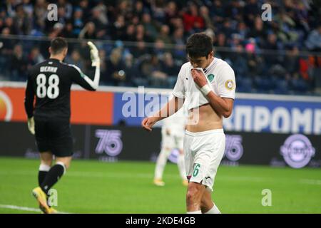 Saint-Pétersbourg, Russie. 05th novembre 2022. Marat Bystrov (No.96) d'Akhmat vu en action pendant le match de football de la première Ligue russe entre Zenit Saint Petersbourg et Akhmat Grozny à Gazprom Arena. Score final; Zenit 1:2 Akhmat. Crédit : SOPA Images Limited/Alamy Live News Banque D'Images