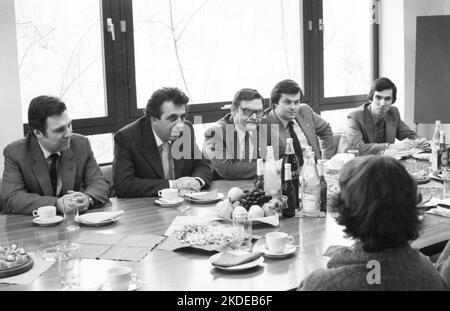 La visite du Président du FDJ du GDR, Egon Krenz, à Bonn, le 21 mars 1980. Au réseau fédéral de la jeunesse, en Allemagne Banque D'Images