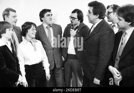 La visite du Président du FDJ du GDR, Egon Krenz, à Bonn, le 21 mars 1980. Au réseau fédéral de la jeunesse, en Allemagne Banque D'Images