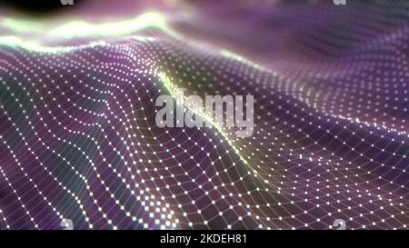 Wave Big Data concept de technologie future informations futuristes rendu du code binaire 3D Banque D'Images