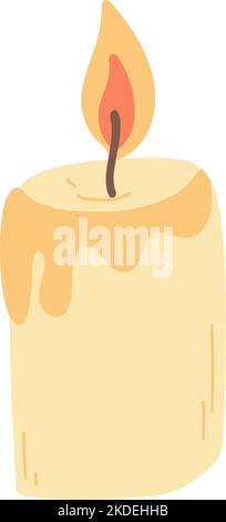 Bougie de Noël en forme de dessin animé de style plat. Illustration vectorielle dessinée à la main Illustration de Vecteur