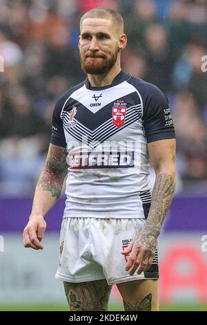 Wigan, Royaume-Uni. 06th novembre 2022. Sam Tomkins d'Angleterre pendant le match de finale de la coupe du monde de rugby à XV 2021 quarts Angleterre contre Papouasie-Nouvelle-Guinée au stade DW, Wigan, Royaume-Uni, 5th novembre 2022 (photo de Mark Cosgrove/News Images) à Wigan, Royaume-Uni, le 11/6/2022. (Photo de Mark Cosgrove/News Images/Sipa USA) crédit: SIPA USA/Alay Live News Banque D'Images