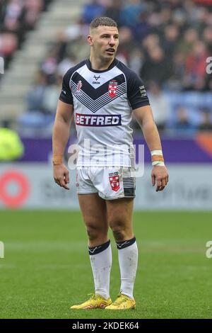 Wigan, Royaume-Uni. 06th novembre 2022. George Williams d'Angleterre pendant le match de finale de la coupe du monde de rugby à XV 2021 quart Angleterre contre Papouasie-Nouvelle-Guinée au stade DW, Wigan, Royaume-Uni, 5th novembre 2022 (photo de Mark Cosgrove/News Images) à Wigan, Royaume-Uni, le 11/6/2022. (Photo de Mark Cosgrove/News Images/Sipa USA) crédit: SIPA USA/Alay Live News Banque D'Images