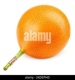 Granadilla ou fruit de la passion jaune isolé sur fond blanc, chemin d'écrêtage, pleine profondeur de champ Banque D'Images