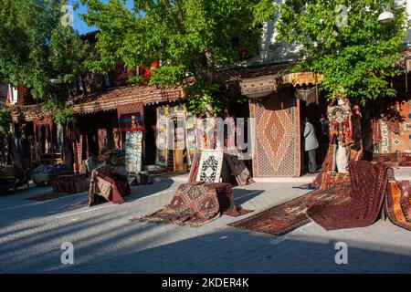 Marché de tapis en Cappadoce Turquie Banque D'Images