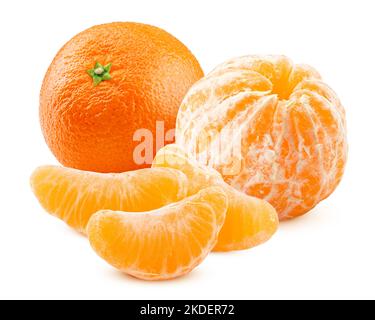 mandarine, mandarine, isolée sur fond blanc, masque, profondeur de champ totale Banque D'Images