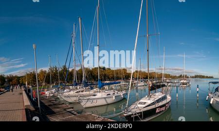 Yacht Club Balatonfured, Lac Balaton, Hongrie Banque D'Images