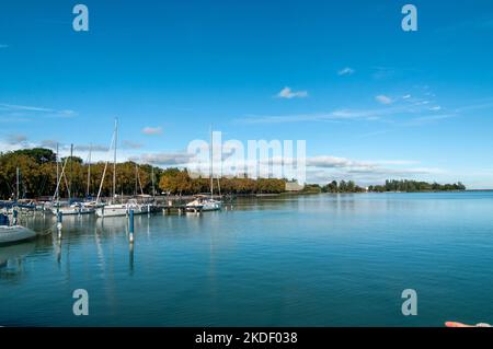 Yacht Club Balatonfured, Lac Balaton, Hongrie Banque D'Images