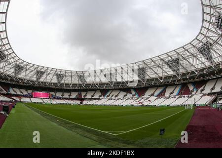 Londres, Royaume-Uni. 06th novembre 2022. Vue générale du stade lors du match de la Premier League West Ham United contre Crystal Palace au London Stadium, Londres, Royaume-Uni, 6th novembre 2022 (photo d'Arron Gent/News Images) à Londres, Royaume-Uni, le 11/6/2022. (Photo par Arron Gent/News Images/Sipa USA) crédit: SIPA USA/Alay Live News Banque D'Images