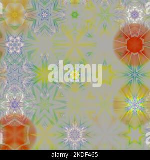 Motif sans couture avec flocons de neige multicolores. Design pour les cartes de vœux de Noël et du nouvel an, tissu, papier d'emballage, invitation, papeterie. Banque D'Images