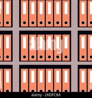 Chemises sur le motif des étagères. Les dossiers de documents à couverture rigide archivent un arrière-plan transparent. Illustration vectorielle. Dossier professionnel de bureau, étagère de bibliothèque, vierge Illustration de Vecteur