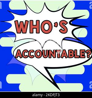 Écriture affichant le texte qui S Accountable, Business Idea situation où toutes les parties bénéficient d'une manière ou d'un autre homme d'affaires pointant avec deux Fing Banque D'Images