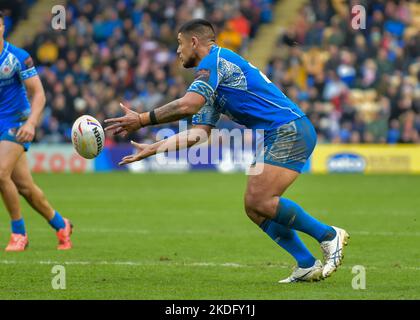 Warrington, Royaume-Uni. 06th novembre 2022. Finale de la coupe du monde de rugby 2021 1/4 entre Tonga et Samoa au stade Halliwell Jones, Warrington, Royaume-Uni sur 31 octobre 2022 (photo de Craig Cresswell/Alamy Live News) Credit: Craig Cresswell/Alamy Live News Banque D'Images