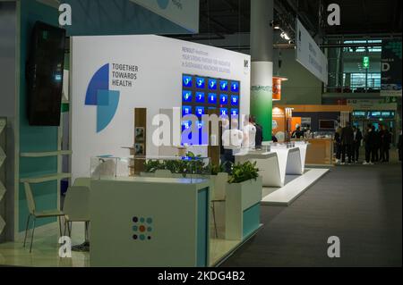 Exposants stands au CHPI 2022 à Messe Frankfurt, Allemagne Banque D'Images