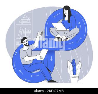 pratiques de développement de logiciels devops Illustration de Vecteur