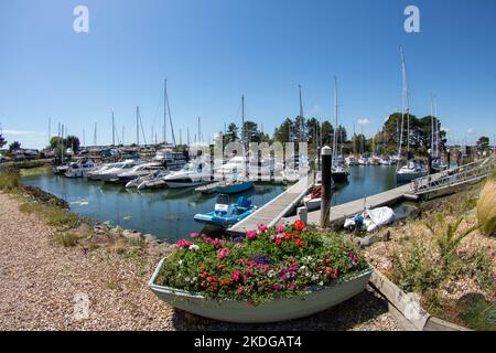 marina à Emsworth Hampshire Angleterre prise avec un objectif fisheye Banque D'Images