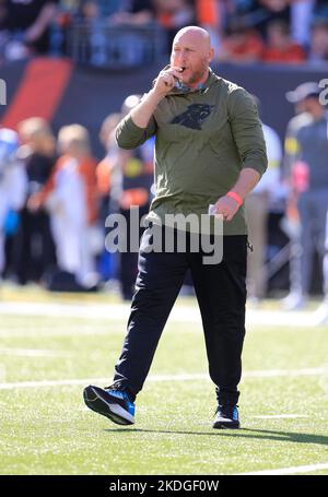 Cincinnati, Ohio, États-Unis. 6th novembre 2022. Carolina Panthers entraîneur pendant LA SEMAINE 9 de la saison régulière de la NFL entre les Carolina Panthers et les Cincinnati Bengals à Cincinnati, Ohio. JP Waldron/Cal Sport Media/Alamy Live News Banque D'Images