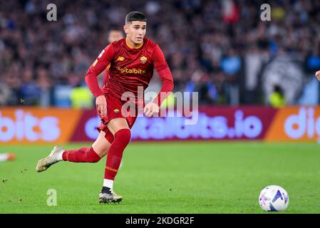 Rome, Italie. 06th novembre 2022. Cristian Volpato de AS Roma pendant la série Un match entre Roma et Latium au Stadio Olimpico, Rome, Italie, le 6 novembre 2022. Credit: Giuseppe Maffia/Alay Live News Banque D'Images