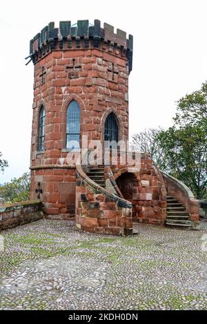 Laura's Tower,a,Small, Stone,watchtower,in,rods,of,Shrewsbury Castle,in,Center,of,Shrewsbury,Shropshire,England,English,GB,Great Britain,British,Europe, Banque D'Images