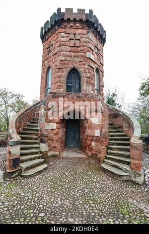 Laura's Tower,a,Small, Stone,watchtower,in,rods,of,Shrewsbury Castle,in,Center,of,Shrewsbury,Shropshire,England,English,GB,Great Britain,British,Europe, Banque D'Images