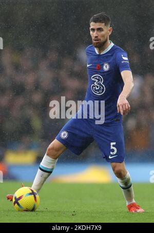 Londres, Angleterre, 6th novembre 2022. Jorginho de Chelsea pendant le match de la première Ligue au pont Stamford, Londres. Le crédit photo devrait se lire: Paul Terry / Sportimage Banque D'Images