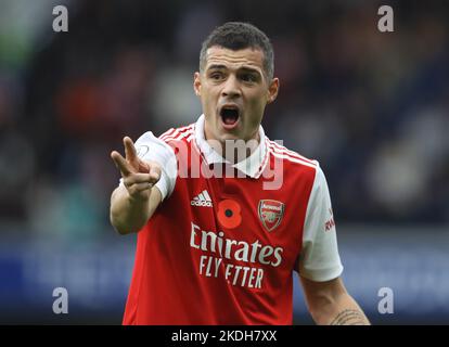 Londres, Angleterre, 6th novembre 2022. Granit Xhaka d'Arsenal lors du match de la première Ligue au pont Stamford, Londres. Le crédit photo devrait se lire: Paul Terry / Sportimage Banque D'Images