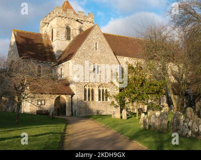 Boxgrove Priory of St Mary et église anglicane historique de St Blaise, Boxgrove, Chichester, West Sussex, Angleterre Banque D'Images