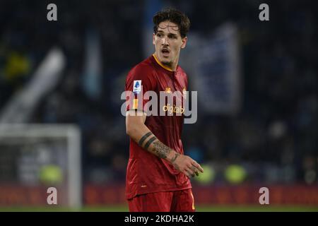 Rome, Italie. 06th novembre 2022. Nicolo Zaniolo (Roma) pendant la série italienne Un match entre Rome 0-1 Latium au stade Olimpic sur 6 novembre 2022 à Rome, Italie. Credit: Maurizio Borsari/AFLO/Alay Live News Credit: AFLO Co. Ltd./Alay Live News Banque D'Images