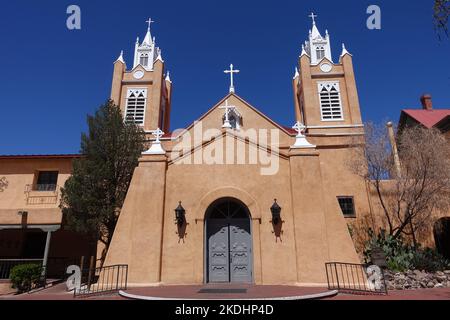 Église San Felipe de Neri dans la vieille ville d'Albuquerque Banque D'Images