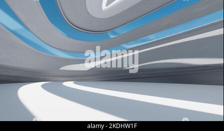 Design futuriste et épuré de l'espace intérieur. 3d rendu Banque D'Images